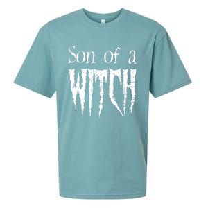 Son Of A Witch Spooky Halloween Wiccan Sueded Cloud Jersey T-Shirt