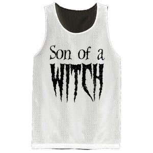 Son Of A Witch Spooky Halloween Wiccan Mesh Reversible Basketball Jersey Tank