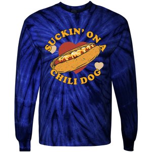 Suckin On A Chili Dog Foodie Funny Tie-Dye Long Sleeve Shirt