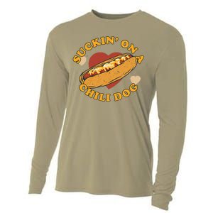 Suckin On A Chili Dog Foodie Funny Cooling Performance Long Sleeve Crew