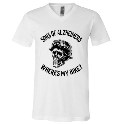 Sonz Of Alzheimers Wheres My Bike V-Neck T-Shirt