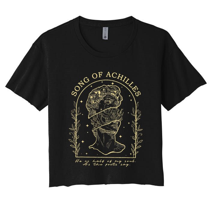 Song Of Achilles He Is Half Of My Soul As The Poets Say Women's Crop Top Tee