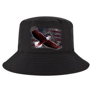 Soaring Metal Eagle American Flag Cool Comfort Performance Bucket Hat