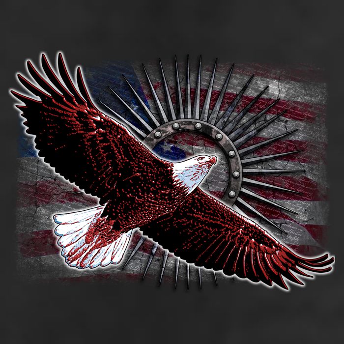 Soaring Metal Eagle American Flag Cool Comfort Performance Bucket Hat