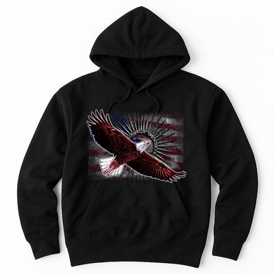 Soaring Metal Eagle American Flag Hoodie
