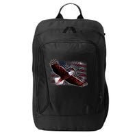 Soaring Metal Eagle American Flag City Backpack