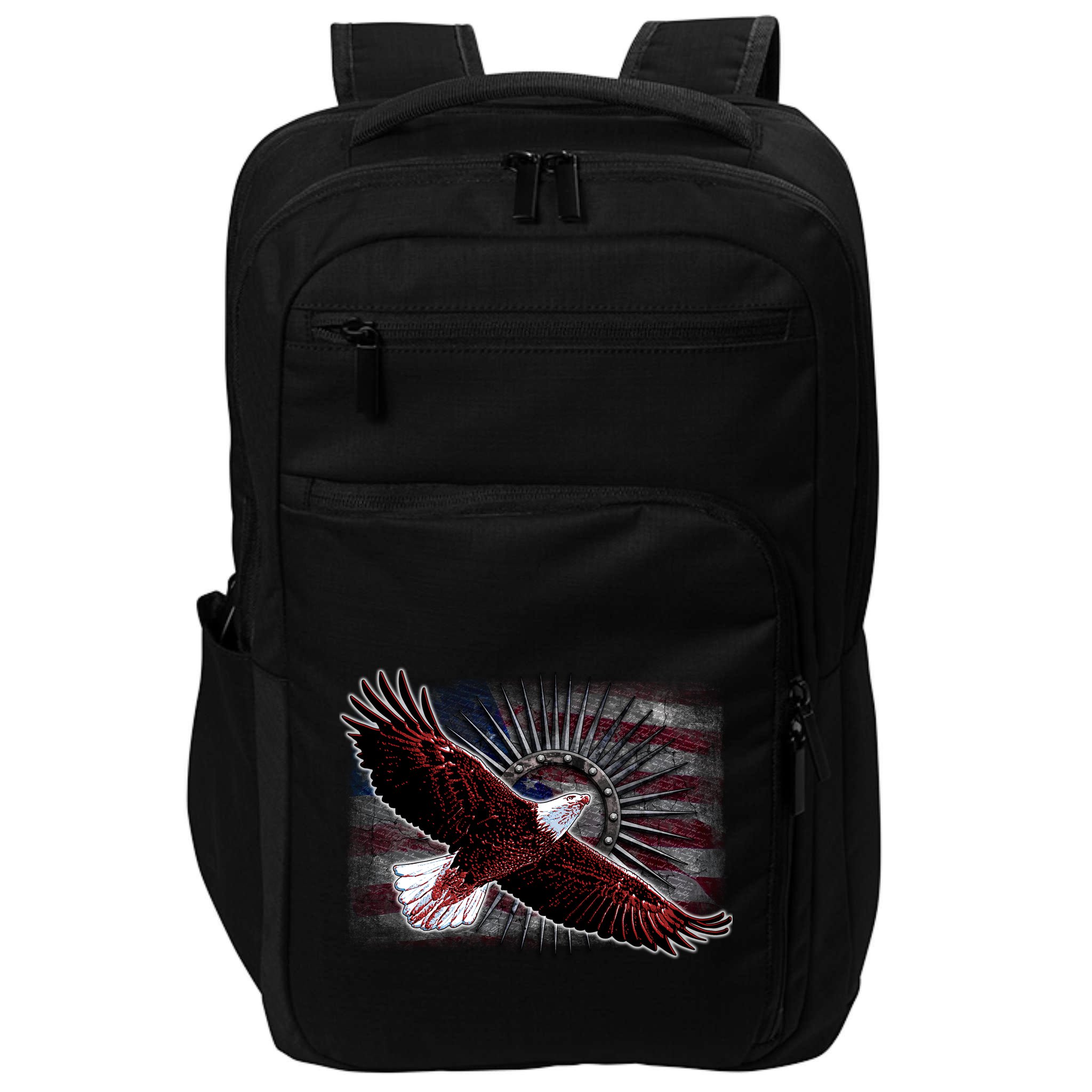 Soaring Metal Eagle American Flag Impact Tech Backpack