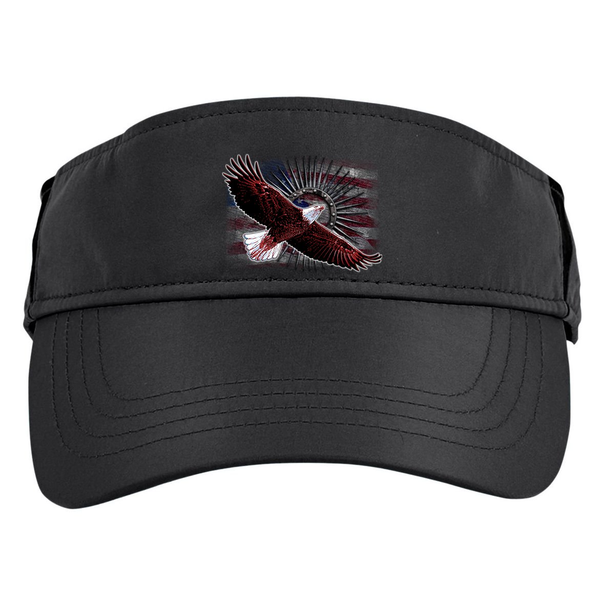 Soaring Metal Eagle American Flag Adult Drive Performance Visor
