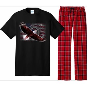 Soaring Metal Eagle American Flag Pajama Set