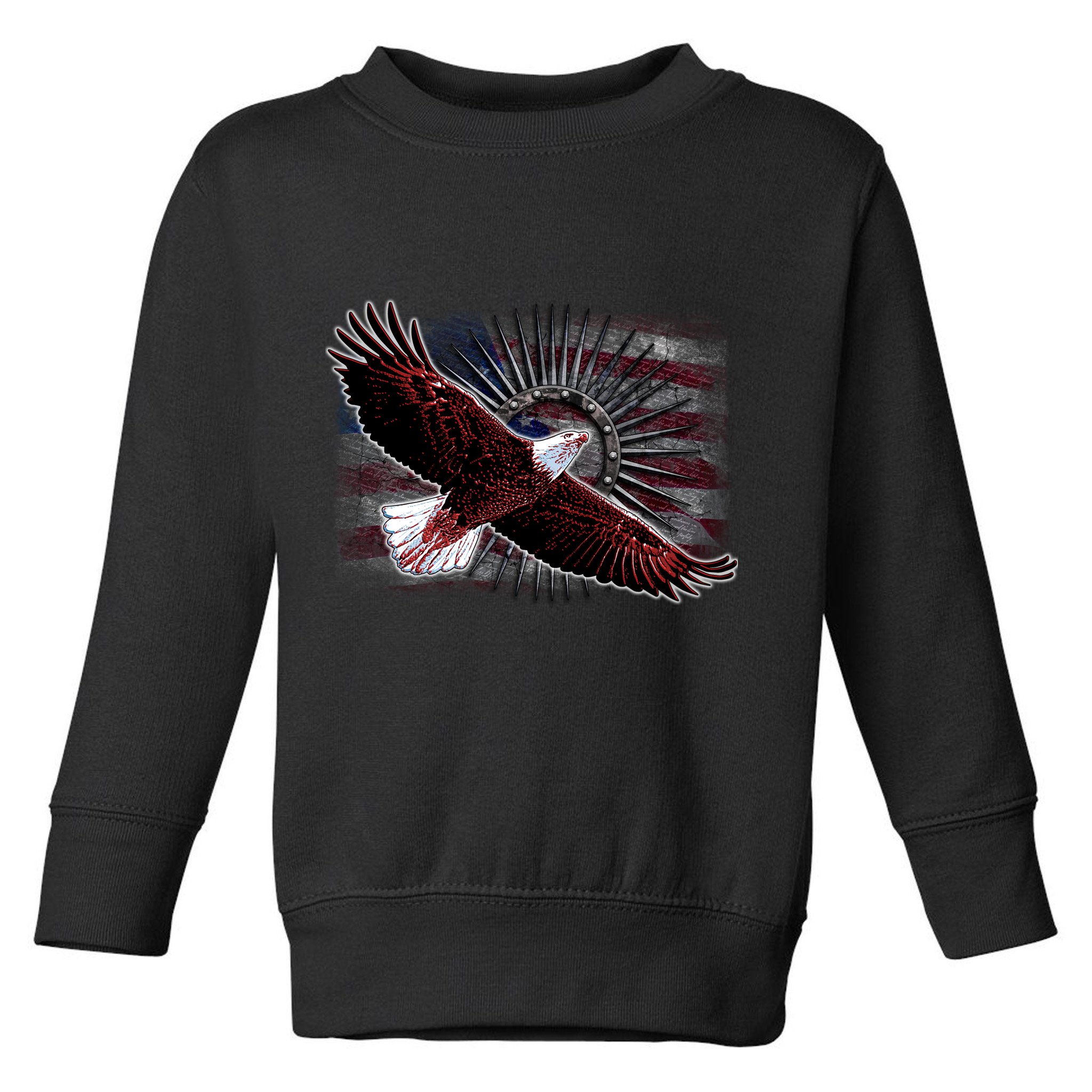 Soaring Metal Eagle American Flag Toddler Sweatshirt