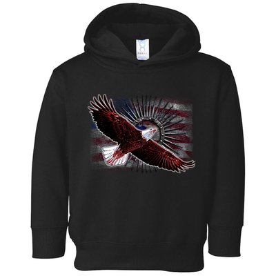 Soaring Metal Eagle American Flag Toddler Hoodie