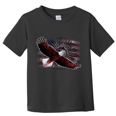 Soaring Metal Eagle American Flag Toddler T-Shirt
