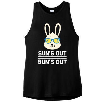 Suns Out Buns Out Funny Bunny Summer Quote Gift Ladies PosiCharge Tri-Blend Wicking Tank