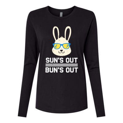 Suns Out Buns Out Funny Bunny Summer Quote Gift Womens Cotton Relaxed Long Sleeve T-Shirt