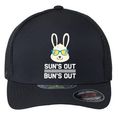 Suns Out Buns Out Funny Bunny Summer Quote Gift Flexfit Unipanel Trucker Cap