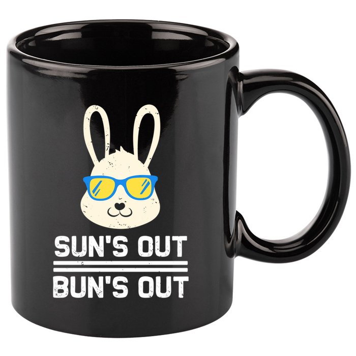 Suns Out Buns Out Funny Bunny Summer Quote Gift 11oz C Handle Ceramic Mug