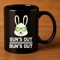Suns Out Buns Out Funny Bunny Summer Quote Gift 11oz C Handle Ceramic Mug