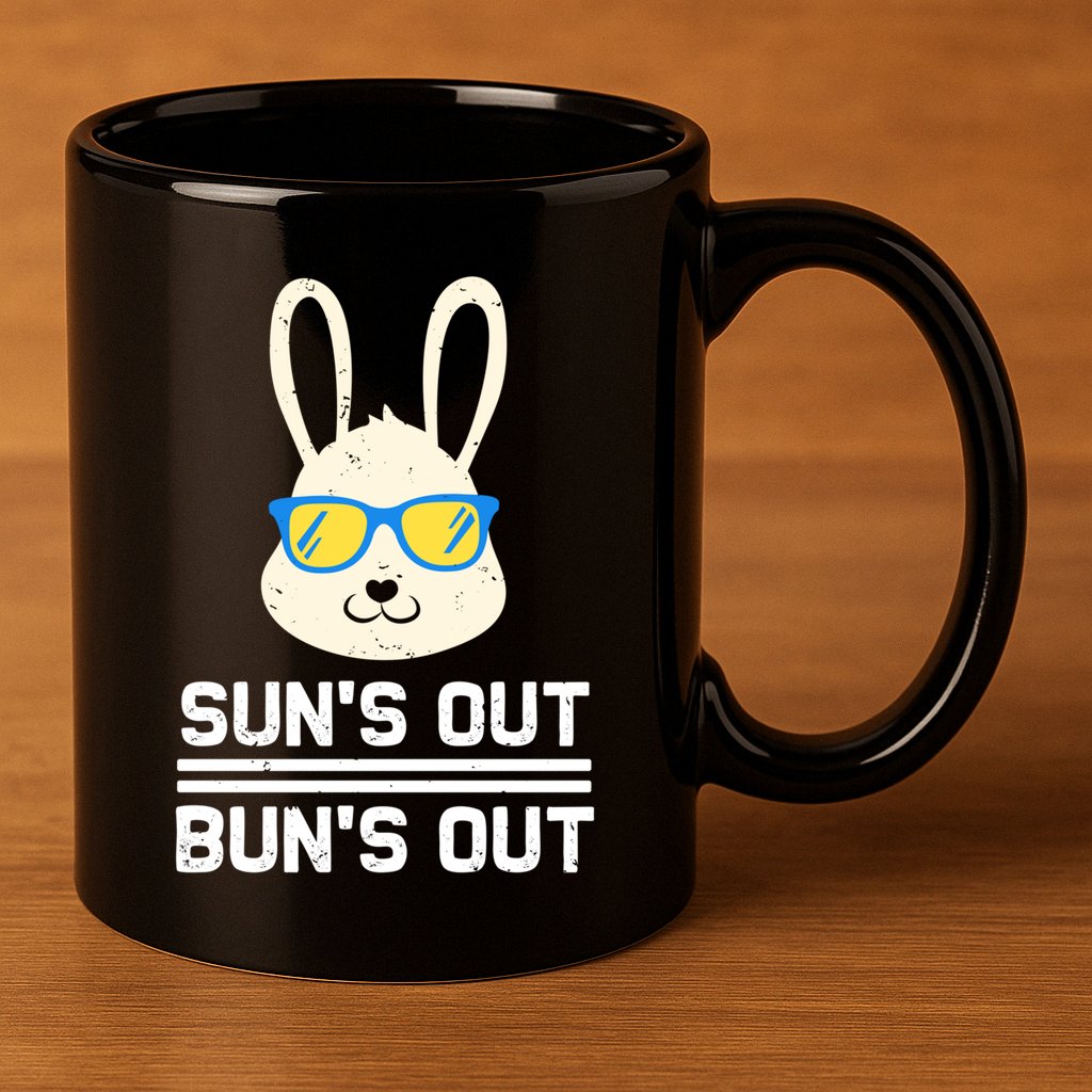 Suns Out Buns Out Funny Bunny Summer Quote Gift 11oz C Handle Ceramic Mug