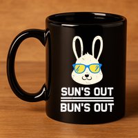 Suns Out Buns Out Funny Bunny Summer Quote Gift 11oz C Handle Ceramic Mug
