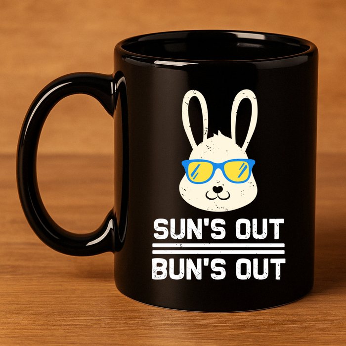 Suns Out Buns Out Funny Bunny Summer Quote Gift 11oz C Handle Ceramic Mug