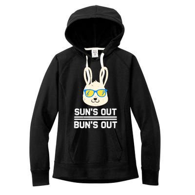 Suns Out Buns Out Funny Bunny Summer Quote Gift Women's Fleece Hoodie