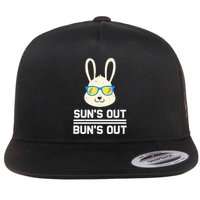 Suns Out Buns Out Funny Bunny Summer Quote Gift Flat Bill Trucker Hat