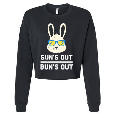 Suns Out Buns Out Funny Bunny Summer Quote Gift Cropped Pullover Crew