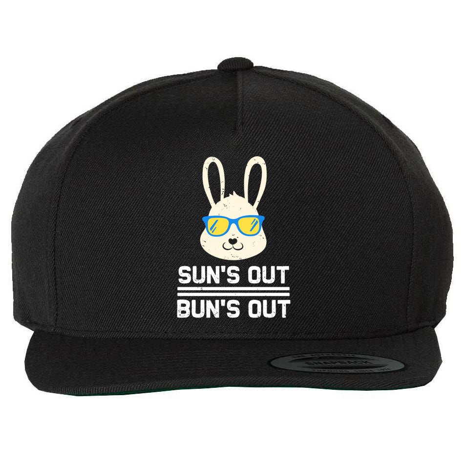 Suns Out Buns Out Funny Bunny Summer Quote Gift Wool Snapback Cap