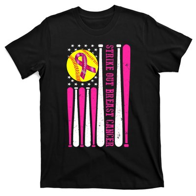 Strike Out Breast Cancer Softball Fight Awareness 2024 T-Shirt