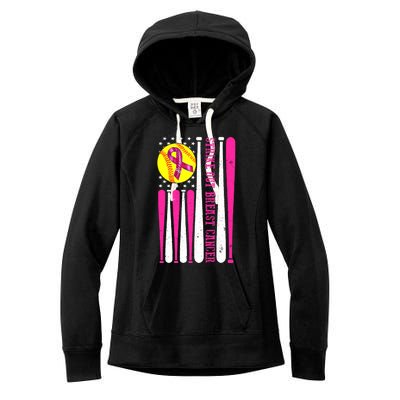 Strike Out Breast Cancer Softball Fight Awareness 2024 Women's Fleece Hoodie