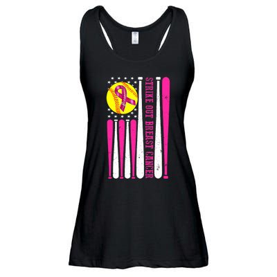 Strike Out Breast Cancer Softball Fight Awareness 2024 Ladies Essential Flowy Tank