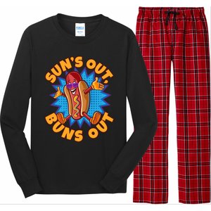 Sun´s Out Buns Out I Fast Food Sausage Hotdogs Food Wiener Gift Long Sleeve Pajama Set