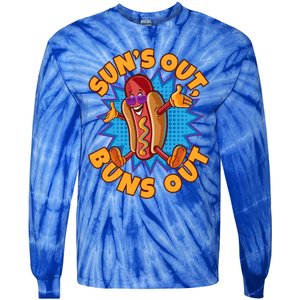 Sun´s Out Buns Out I Fast Food Sausage Hotdogs Food Wiener Gift Tie-Dye Long Sleeve Shirt