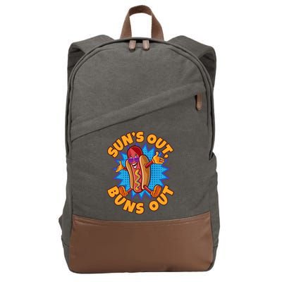 Sun´s Out Buns Out I Fast Food Sausage Hotdogs Food Wiener Gift Cotton Canvas Backpack