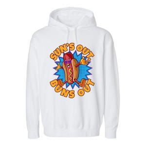 Sun´s Out Buns Out I Fast Food Sausage Hotdogs Food Wiener Gift Garment-Dyed Fleece Hoodie