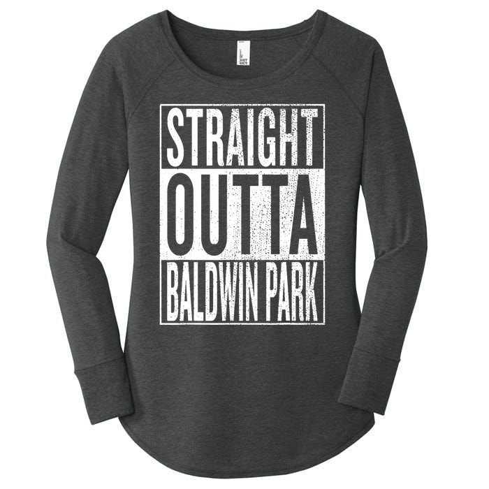 Straight Outta Baldwin Park Great Travel & Gift Idea Women's Perfect Tri Tunic Long Sleeve Shirt