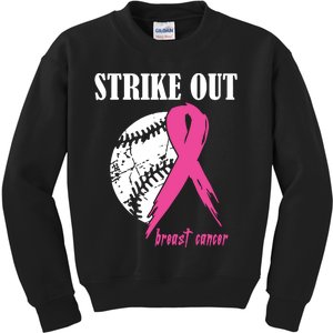 Strike Out Breast Cancer Awareness Baseball Fighters Kids Sweatshirt