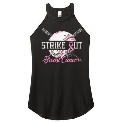 Strike Out Breast Cancer Baseball Breast Cancer Awareness Women’s Perfect Tri Rocker Tank