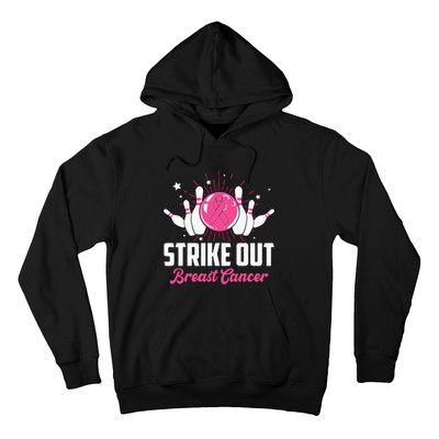 Strike Out Bowling Lovers Bowlers Breast Cancer Awareness Hoodie