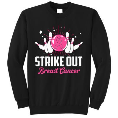 Strike Out Bowling Lovers Bowlers Breast Cancer Awareness Sweatshirt