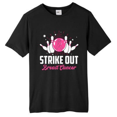 Strike Out Bowling Lovers Bowlers Breast Cancer Awareness Tall Fusion ChromaSoft Performance T-Shirt