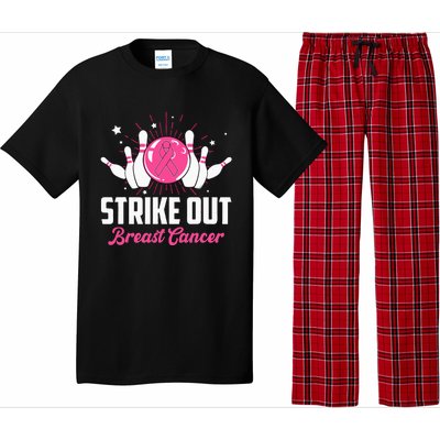 Strike Out Bowling Lovers Bowlers Breast Cancer Awareness Pajama Set