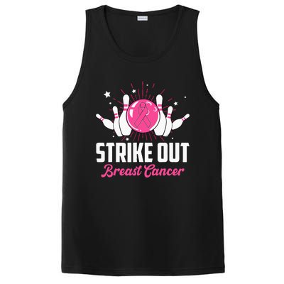 Strike Out Bowling Lovers Bowlers Breast Cancer Awareness PosiCharge Competitor Tank