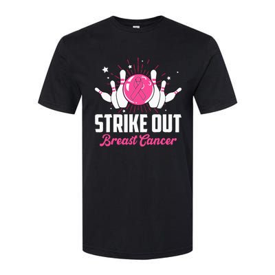 Strike Out Bowling Lovers Bowlers Breast Cancer Awareness Softstyle® CVC T-Shirt