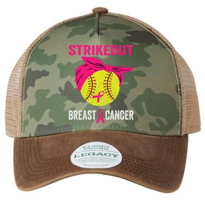 Strike Out Breast Cancer Awareness Messy Bun Softball Legacy Tie Dye Trucker Hat