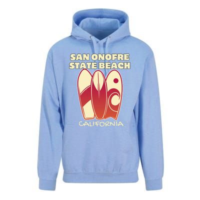 San Onofre Beach California Surfing Vintage Surfboards Unisex Surf Hoodie