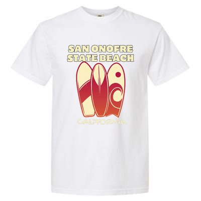 San Onofre Beach California Surfing Vintage Surfboards Garment-Dyed Heavyweight T-Shirt