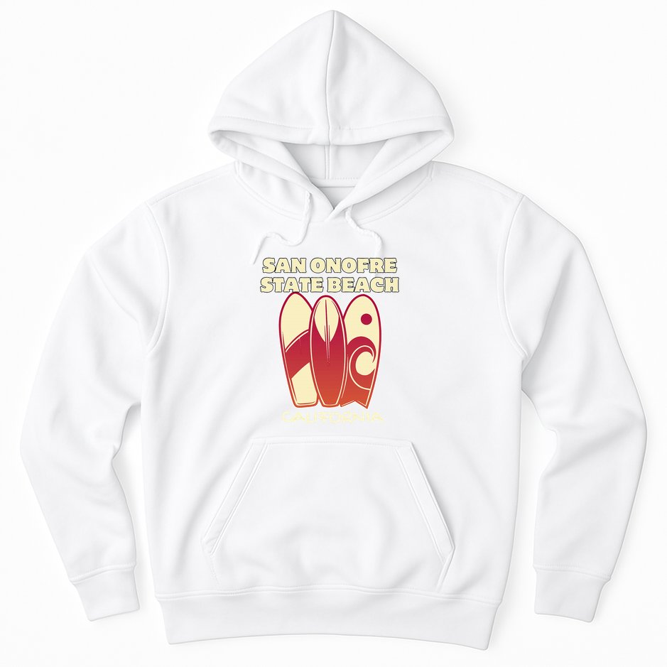 San Onofre Beach California Surfing Vintage Surfboards Hoodie
