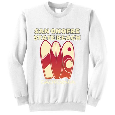 San Onofre Beach California Surfing Vintage Surfboards Sweatshirt
