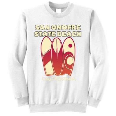 San Onofre Beach California Surfing Vintage Surfboards Sweatshirt